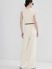 Mango Cream Sleeveless Drape Jumpsuit - Image 3 of 6