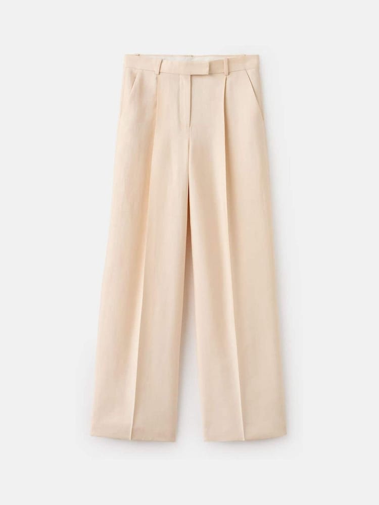 Mango Cream Wide Leg Trousers - Image 5 of 5