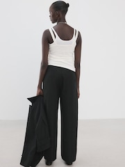 Mango Black Straight Leg Trousers - Image 3 of 6