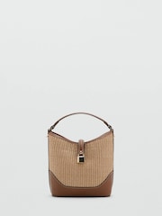 Mango Brown Straw Crossbody Bag - Image 1 of 3
