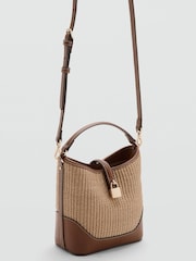 Mango Brown Straw Crossbody Bag - Image 2 of 3