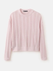 Mango Purple Stitch Detail Cotton Blend Jumper - Image 5 of 5