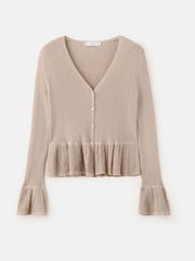 Mango Brown Ribbed Knit Hem Cardigan - Image 5 of 5