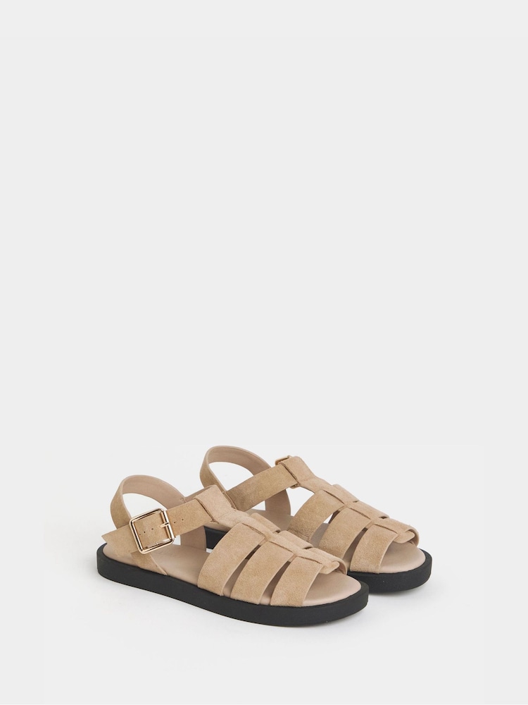 JD Williams Cream Fisherman Comfort Sandals - Image 2 of 4