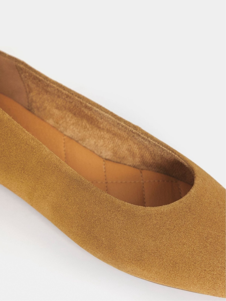 JD Williams Brown Classic Suede Ballerinas - Image 4 of 4