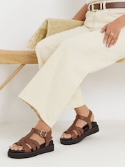 JD Williams Orange T Bar Flat Sandals - Image 1 of 4