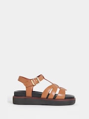 JD Williams Orange T Bar Flat Sandals - Image 2 of 4