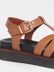 JD Williams Orange T Bar Flat Sandals - Image 4 of 4