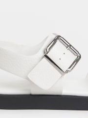 JD Williams White Two Part Buckle Comfort Sandals - Image 4 of 4