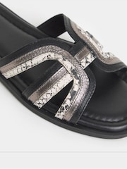 JD Williams Black Woven Detail Mule Sandals - Image 4 of 4