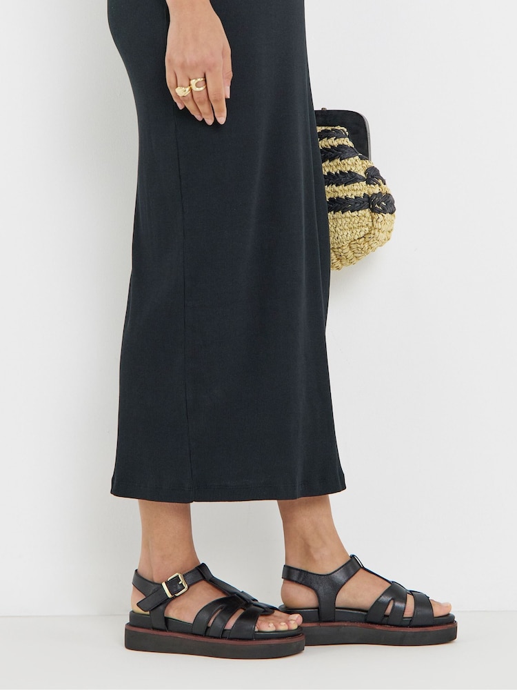 JD Williams Black T Bar Flat Sandals - Image 1 of 4 JD Williams Black T Bar Flat Sandals - Image 1 of 4