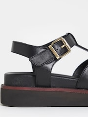 JD Williams Black T Bar Flat Sandals - Image 4 of 4