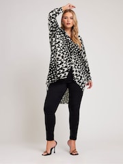 Yours Curve London Dogtooth Print Longline Shirt - Bild 2 von 5