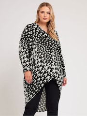 Yours Curve London Dogtooth Print Longline Shirt - Bild 4 von 5
