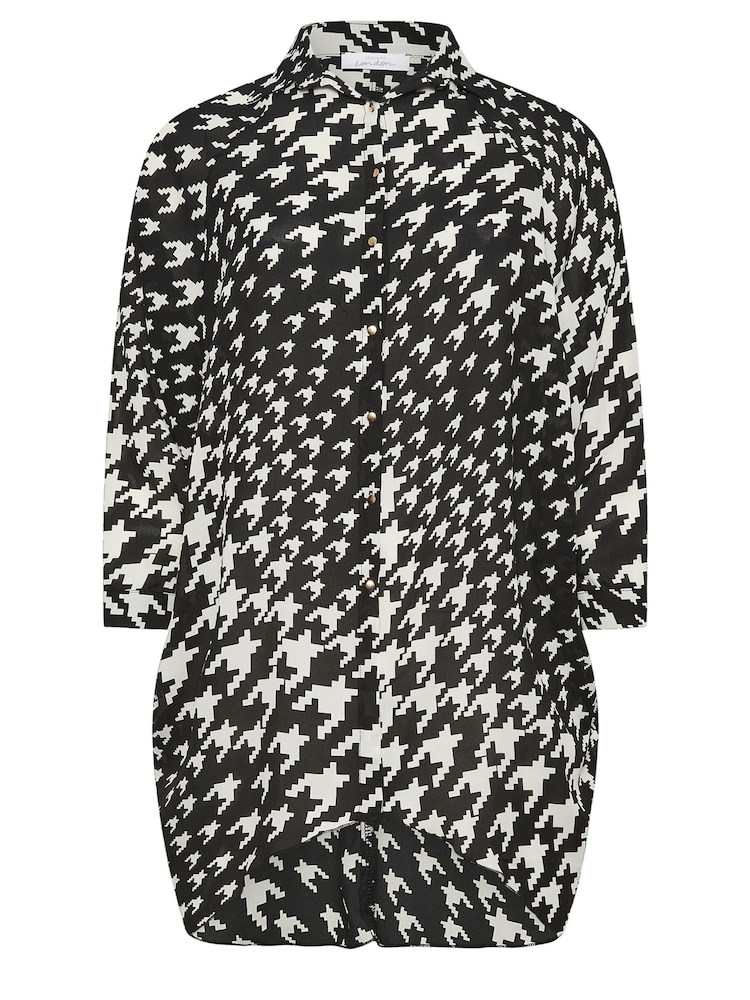 Yours Curve London Dogtooth Print Longline Shirt - Bild 5 von 5 Yours Curve London Dogtooth Print Longline Shirt - Bild 5 von 5