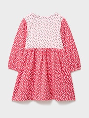 Crew Clothing Pink Floral Printed Bow Detailed Jersey Dress - Image 2 of 3