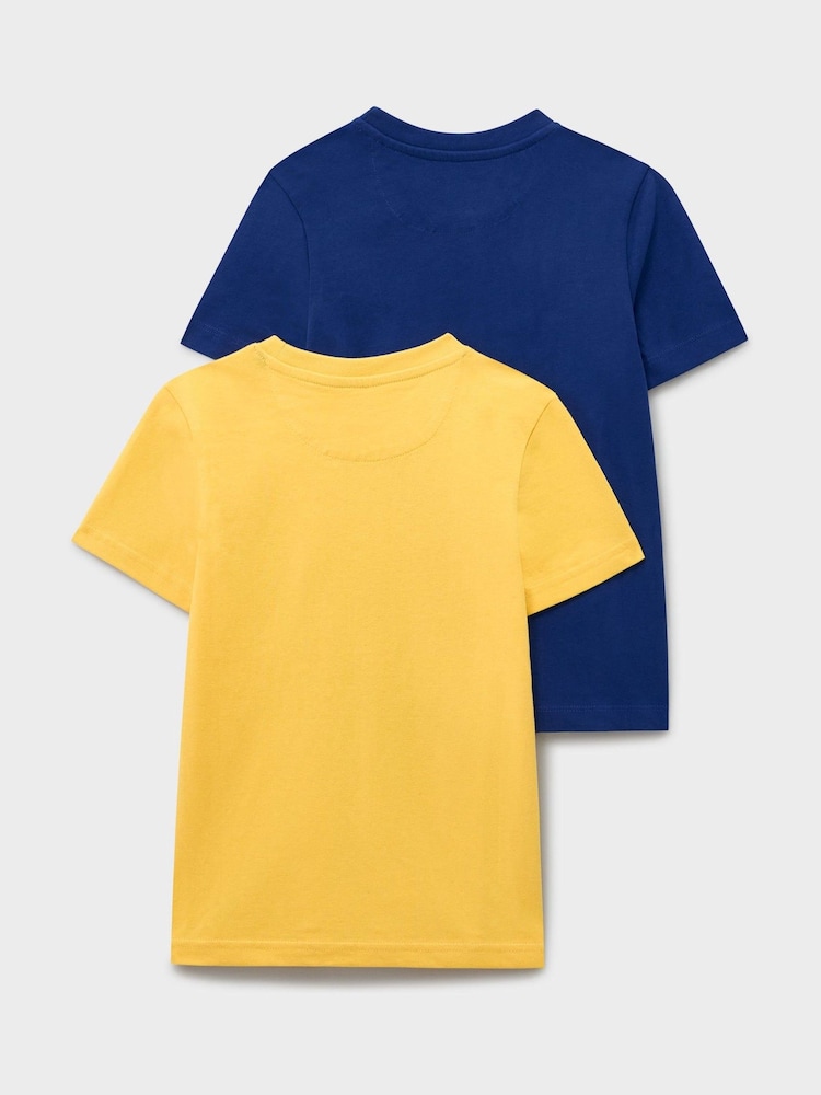 Amarillo - Crew Clothing Print & Plain Classic T-Shirts 2 Pack - Imagen 2 de 3