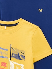 Amarillo - Crew Clothing Print & Plain Classic T-Shirts 2 Pack - Imagen 3 de 3