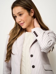 Crew Clothing Beige Linen & Cotton Blazer - Image 4 of 5