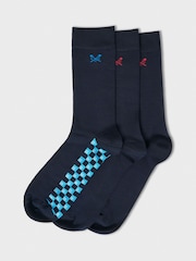 Crew Clothing Blue Bamboo Viscose Socks 3 Pack - Image 1 of 2