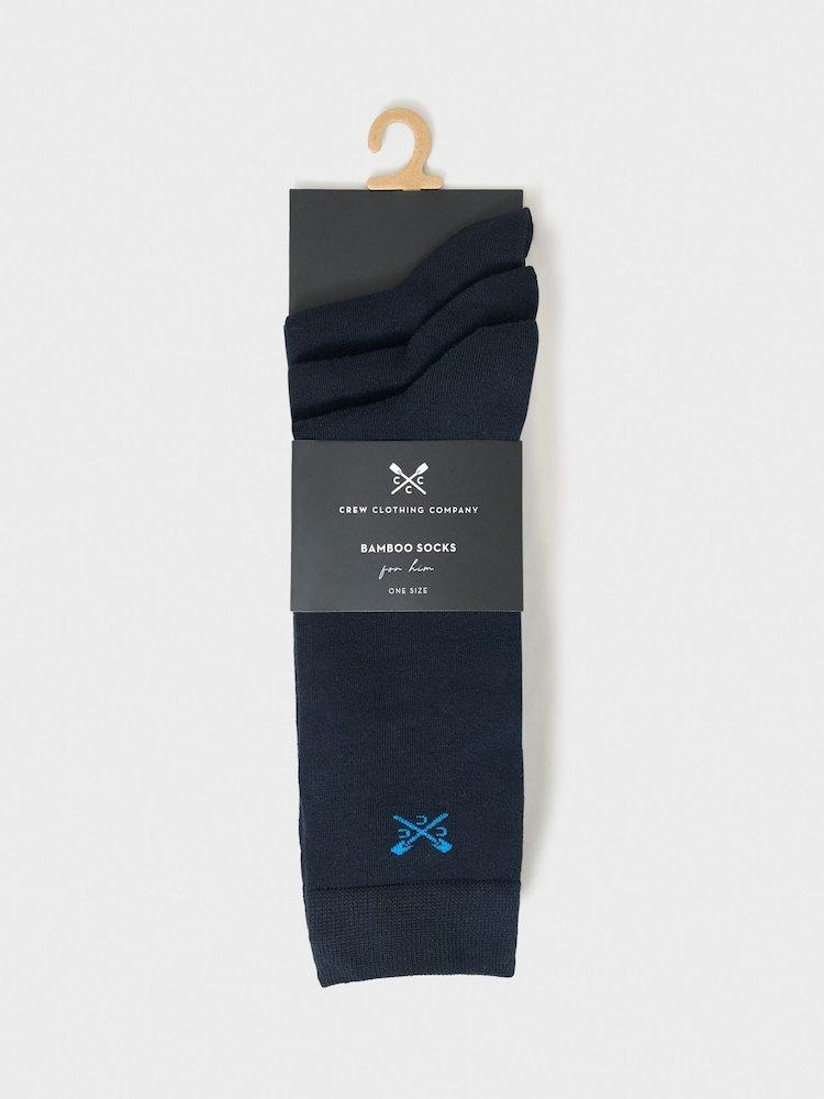 Crew Clothing Blue Bamboo Viscose Socks 3 Pack - Image 2 of 2