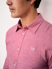 Crew Clothing Green Short Sleeve Linen Blend Shirt - Image 4 of 5