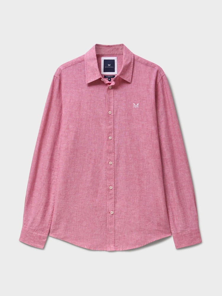 Crew Clothing Green Short Sleeve Linen Blend Shirt - Image 5 of 5