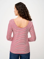 Crew Clothing Red Ballet Back Cotton Modal Jersey Top - Image 2 of 5