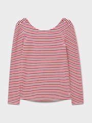 Crew Clothing Red Ballet Back Cotton Modal Jersey Top - Image 5 of 5