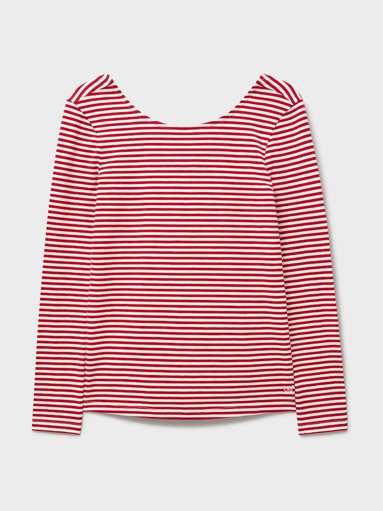 Crew Clothing Red Ballet Back Cotton Modal Jersey Top - Image 5 of 5