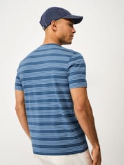 Crew Clothing Blue Cotton Four-Stripe T-Shirt - Image 2 of 5