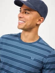 Crew Clothing Blue Cotton Four-Stripe T-Shirt - Image 4 of 5