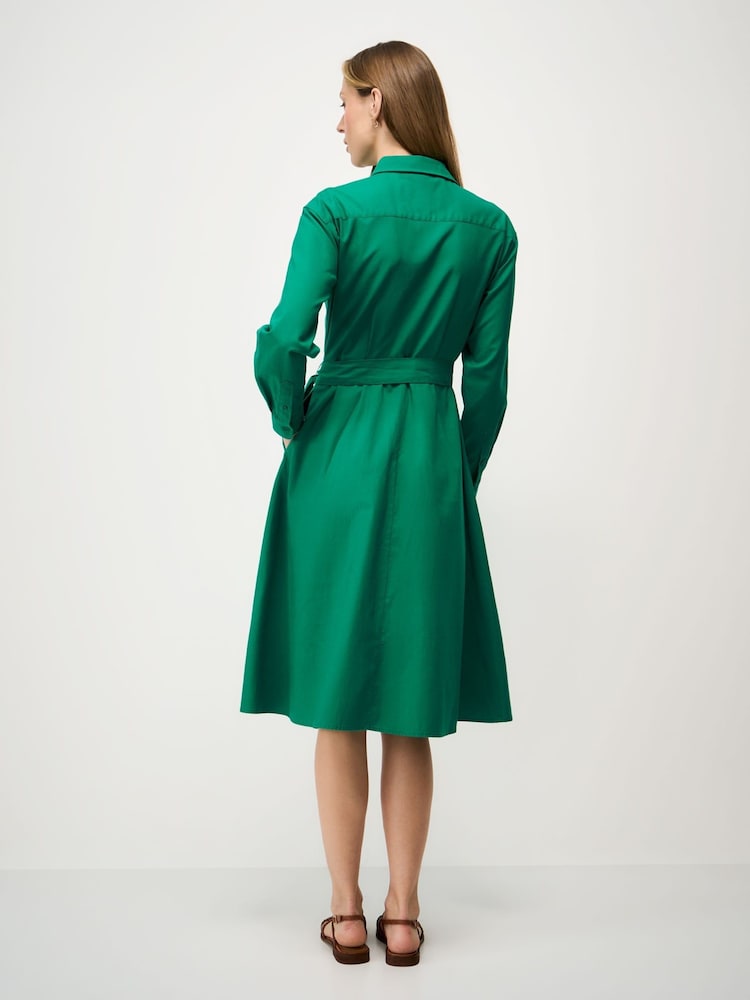 Crew Clothing Green Ellie Linen-Blend Shirt Dress - Image 2 of 5