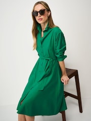 Crew Clothing Green Ellie Linen-Blend Shirt Dress - Image 3 of 5