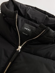 Black Shower Resistant Faux Fur Lined Padded Coat (3-16yrs) - Image 4 of 5