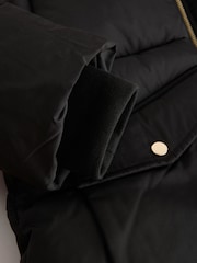Black Shower Resistant Faux Fur Lined Padded Coat (3-16yrs) - Image 5 of 5