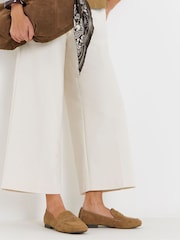 JD Williams Cream Soft Square Toe Loafers - Image 1 of 4