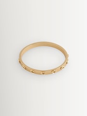 COACH Gold Tone Signature C Hinged Bangle Bracelet - Image 1 of 1