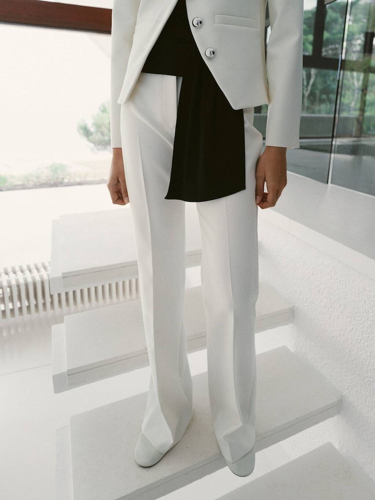 Mango White Flared Trousers - Image 1 of 5