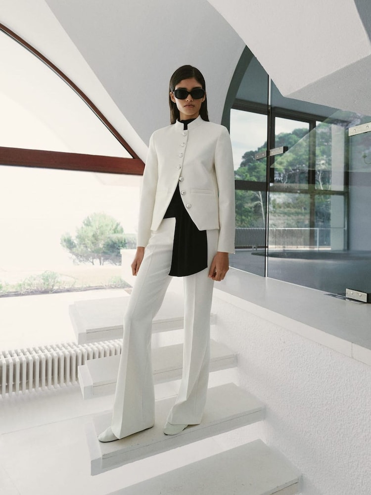 Mango White Flared Trousers - Image 2 of 5