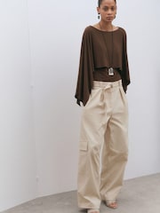 Mango Brown Cape Blouse - Image 2 of 5