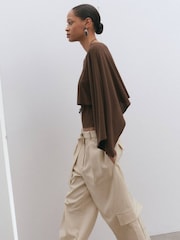 Mango Brown Cape Blouse - Image 4 of 5