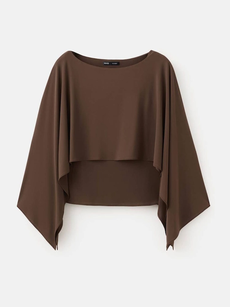 Mango Brown Cape Blouse - Image 5 of 5