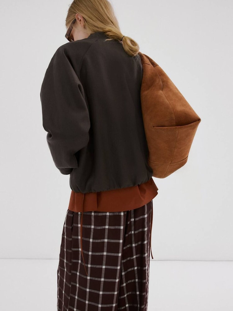 Mango Purple Button Up Bomber Jacket - Image 2 of 6