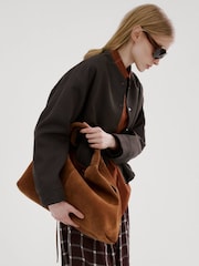 Mango Purple Button Up Bomber Jacket - Image 4 of 6