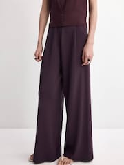 Mango Red Knitted Wide Leg Trousers - Image 1 of 5