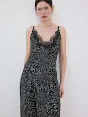 Mango Black Lace Strappy Dress - Image 3 of 5