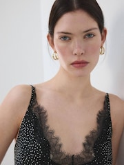 Mango Black Lace Strappy Dress - Image 4 of 5