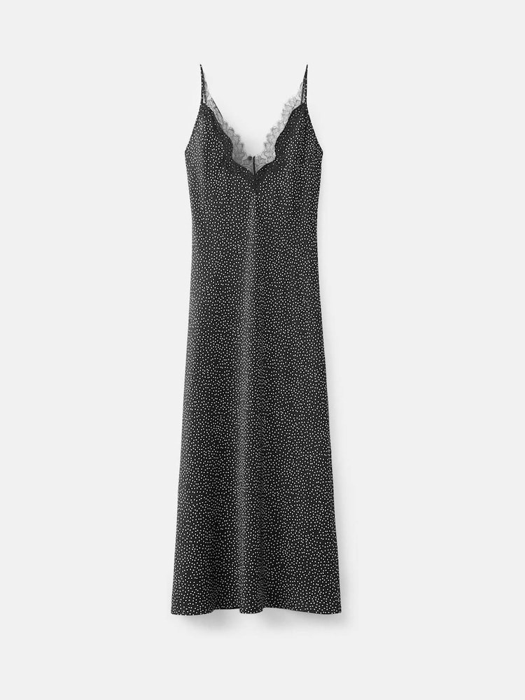 Mango Black Lace Strappy Dress - Image 5 of 5