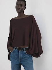 Mango Brown Fine Knit Blouse - Image 1 of 5